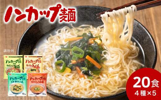 G10-09 お湯を注ぐだけ！ノンカップ麺詰合せ20食（4種×5食） ～そば・うどん・らーめん（醤油・塩） インスタントラーメン 非常食にも～ 915273 - 岐阜県関市