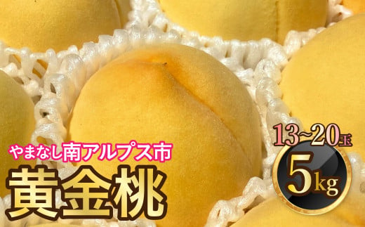 ＜2025年発送分先行予約＞山梨県南アルプス市産　高糖度　黄金桃　【約5ｋｇ　13～20玉】 ALPAH046 1535318 - 山梨県南アルプス市