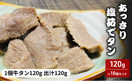 あっさり塩茹でタン 牛タン120g 出汁120g 計240g 10個セット 塩 牛タン 冷凍 ギフト 塩タン 肉 贈り物 絶品 タンシチュー 牛タンカレー おでん 塩茹で 岩沼市[№5704-0879] 1552925 - 宮城県岩沼市