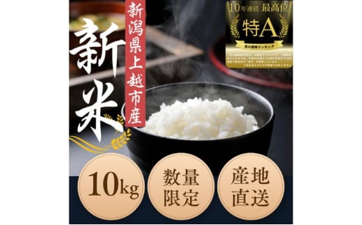 令和6年度産　上越市産コシヒカリ　10kg　新米　精米　新潟　米　新潟県　こしひかり　限定　おすすめ 1555943 - 新潟県上越市