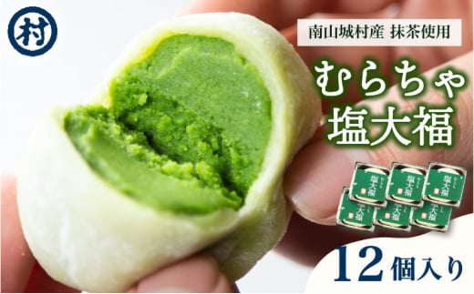 【宇治抹茶スイーツ】むらちゃ塩大福12個入り 和菓子 お菓子 スイーツ 大福 塩大福 宇治抹茶 抹茶 抹茶餡 おやつ お茶菓子 お土産 手土産 南山城村 京都府 [№5299-0154]