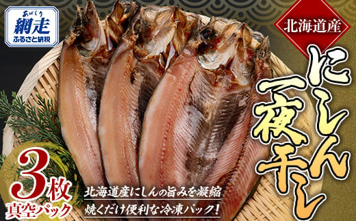 にしん一夜干し 【 ふるさと納税 人気 おすすめ ランキング にしん  干物 一夜干し 3枚 開き 魚 北海道産 お手軽 簡単 おかず 冷凍 絶品 贈答 ギフト 贈り物 家庭用 オホーツク 北海道 網走市 送料無料 】 ABE088