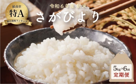 新米 令和6年産 さがびより 5kg×6回定期便 ／米 お米 返礼品 飯 ごはん 弁当 銘柄米 白米 県産米 佐賀県産 国産米 精米 ブランド米 おにぎり 国産 食品 人気 おすすめ ふるさと納税米 新米 精白米 主食 ご飯 kg 1514550 - 佐賀県大町町