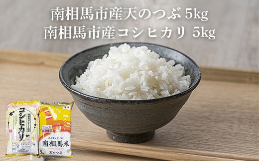 【令和6年産】南相馬市産「天のつぶ」５kg+「コシヒカリ」５kg 食べ比べセット ふくしま未来農協 精米 白米 コメ ごはん ブランド米 南相馬 福島 オリジナル 品種 福島県産 お取り寄せ 送料無料 ふるさと納税 オンライン申請【2200201】 551020 - 福島県南相馬市