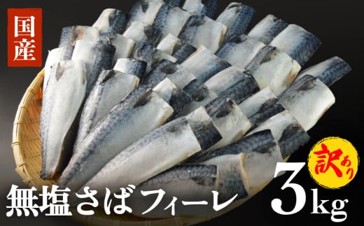 訳あり 無塩サバフィレ3.0kg (30枚前後) 冷凍 さば 鯖 不揃い 魚 お魚 焼き魚 煮魚 おかず お弁当 美味しい 簡単調理 1552550 - 宮城県石巻市