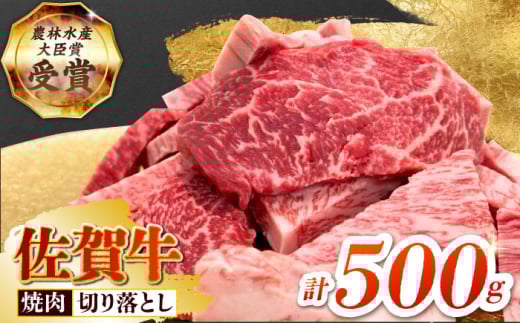 【2度の農林水産大臣賞】佐賀牛 焼肉 切り落とし 500g 【田中畜産牛肉店】[HBH143]  / 佐賀牛 牛肉 精肉 肉 切り落とし 焼肉用 焼肉 焼肉切り落とし BBQ バーベキュー  1555421 - 佐賀県江北町