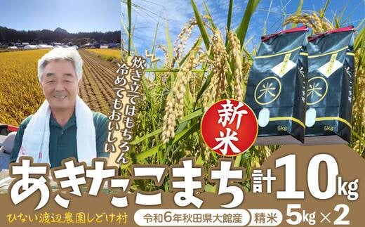 【令和６年産】渡辺農園の「あきたこまち」精米10kg（5kg×2袋） 170P9001