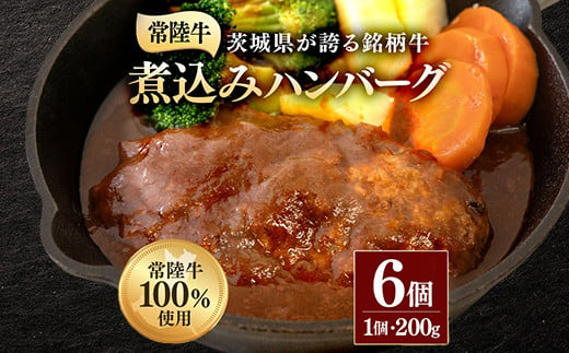 煮込みハンバーグ 200g×6個 茨城県 ブランド牛 常陸牛 使用 520 1555338 - 茨城県茨城町