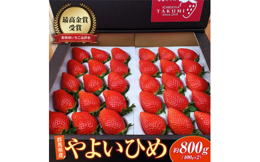 やよいひめ 約800g 群馬県いちご品評会最高金賞｜ 朝採れ やみつき高品質 たっぷり 贈答用 新鮮 完熟 いちご 旬 苺 ストロベリー 高級 産地直送 果汁 甘い あまい 人気 高評価 減農薬 有機肥料 高糖度 ごほうび プレゼント 群馬県 前橋市 R-28 247010 - 群馬県前橋市