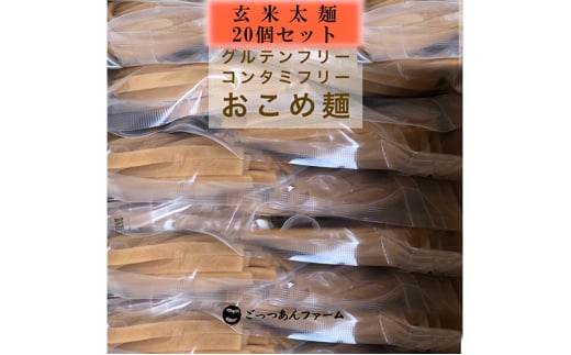 どすこい麺（グルテンフリーなお米めん）玄米平太麺20個セット [№5771-1371]