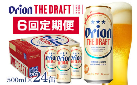 【オリオンビール】オリオンザ・ドラフト(500ml×24缶)　県認定返礼品 【定期便6回】 36-24