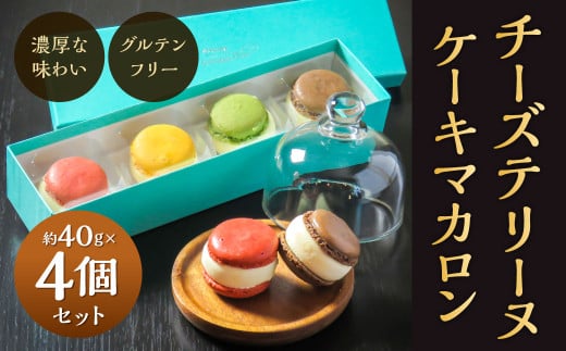 チーズテリーヌケーキ マカロン 約40g×4個セット ラズベリー レモン チョコ 抹茶 食べ比べ スイーツ お菓子 焼き菓子 焼菓子 1554678 - 福岡県北九州市