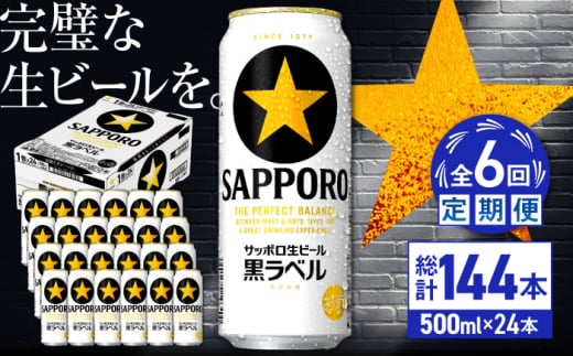 【全6回定期便】サッポロ生ビール 黒ラベル 500ml×24缶　合計144缶 日田市 / 株式会社綾部商店 [ARDC080] 1555659 - 大分県日田市