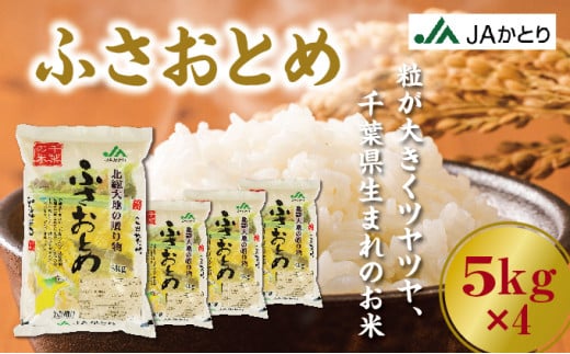 令和6年産 新米 ふさおとめ精米 20kg（5kg×4）【千葉県神崎町産】[001-a007]