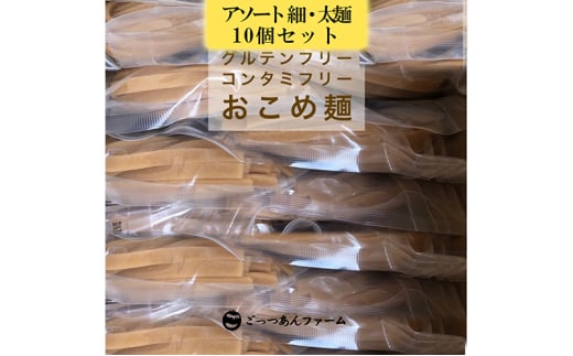 どすこい麺（グルテンフリーなお米めん）玄米アソート10個セット [№5771-1370]