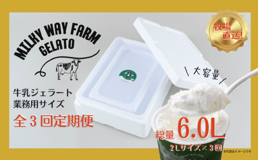 F183  〈定期便〉山中牧場〈MILKY WAY FARM〉ジェラート業務用2Lサイズ牛乳【3回お届け】