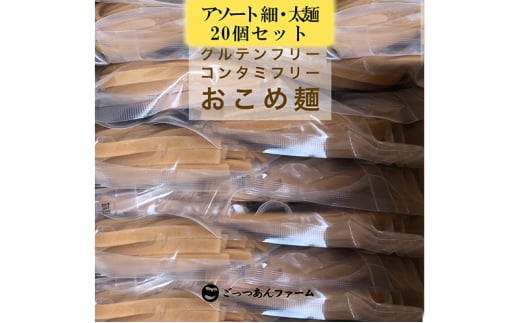 どすこい麺（グルテンフリーなお米めん）玄米アソート20個セット [№5771-1369]