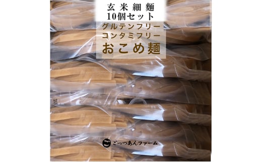 どすこい麺（グルテンフリーなお米めん）玄米細麺10個セット [№5771-1374]