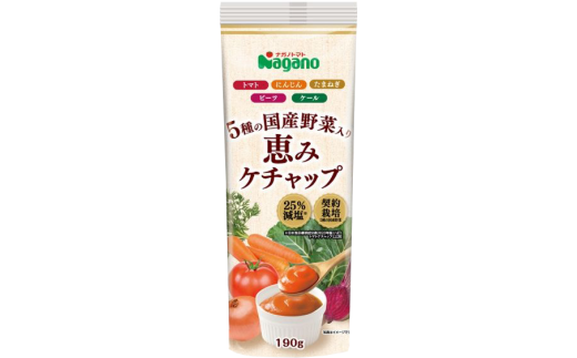 5種の国産野菜入り恵みケチャップ190g×15本セット | ふるさと納税 トマト ケチャップ 食料  人気 料理  長野県 松本市  栄養 1696769 - 長野県松本市