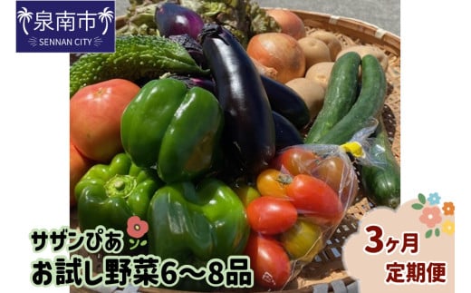 サザンぴあ お試し野菜6～8品 3ヶ月定期便【015B-002】 1564727 - 大阪府泉南市