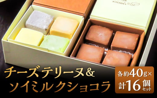 チーズテリーヌ ＆ ソイミルクショコラ 計16個セット 5種類 食べ比べ 1個約40g 西京仕立味噌 八女抹茶 黒ゴマ 黒糖きなこ チョコレート 焼菓子 焼き菓子 1554880 - 福岡県北九州市