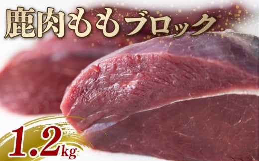 鹿もも肉ブロック 1.2kg ジビエ 鹿肉 鹿 モモ 赤身 ブロック肉 カレー シチュー 煮込み料理 ヘルシー あっさり 食べやすい 美味しい 安全 新鮮 冷凍 京都府