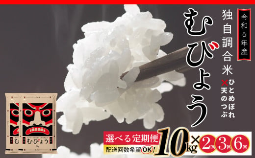 [選べる定期便2回・3回・6回] 令和6年産 新米 独自調合米 むびょう 10kg ( 5kg × 2袋 ) 定期 毎月お届け ブレンド ひとめぼれ 天のつぶ 米 白米 精米 精米仕立てを発送 ギフト 贈答 プレゼント 福島県 田村市 株式会社東北むらせ