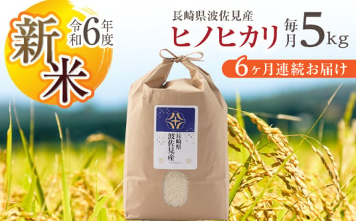 【令和6年度新米】【全6回定期便】ヒノヒカリ 白米 5kg×6回 計30kg  波佐見町産【冨永米穀店】 [ZF05] 648938 - 長崎県波佐見町