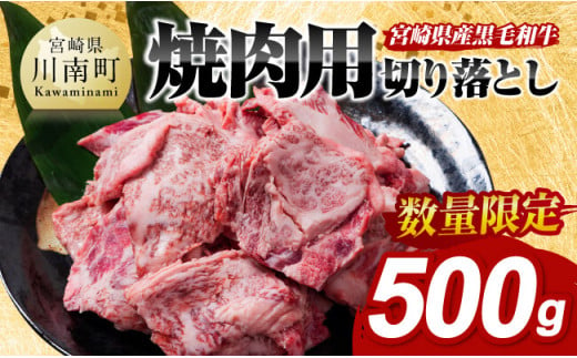 【数量限定】宮崎県産黒毛和牛　焼肉用切り落とし500g 【 牛肉 国産 宮崎県産 宮崎牛 BBQ 】