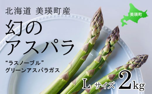 【2025年産！】北海道 美瑛町幻のアスパラ 本山農場のラスノーブル（グリーンアスパラ）Lサイズ 2kg  | グリーン アスパラガス アスパラ あすぱら あすぱらがす 採れたて 新鮮 旬 産地直送 野菜[018-47] 1477311 - 北海道美瑛町