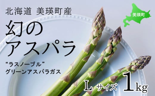 【2025年産！】北海道 美瑛町幻のアスパラ 本山農場のラスノーブル（グリーンアスパラ）Lサイズ1kg  | グリーン アスパラガス アスパラ あすぱら あすぱらがす 採れたて 新鮮 旬 産地直送 野菜 [012-162] 1477310 - 北海道美瑛町