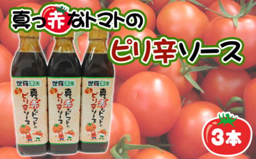 No.286 真っ赤なトマトのピリ辛ソース3本 ／ 調味料 ピリ辛 とまと 酸味 世羅菜園 広島県 1570107 - 広島県世羅町