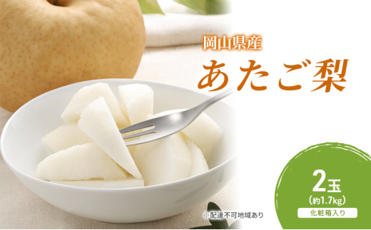 梨 2025年 先行予約 あたご梨 2玉（約1.7kg） 化粧箱入り なし ナシ 岡山県産 国産 フルーツ 果物 ギフト [№5735-2058]