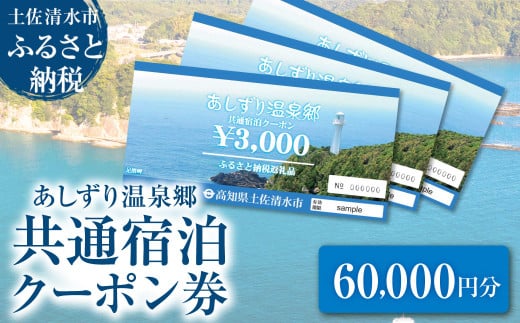 あしずり温泉郷 共通宿泊クーポン券 60,000円分 あしずり温泉郷 旅行券 トラベル ペア 家族 温泉 ホテル 観光 旅行 国内旅行 宿泊 宿泊施設 自然 旅館 高知県 土佐清水市【R01318】