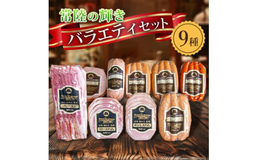 筑波ハム ハム・ベーコン・ソーセージ バラエティ9品 茨城県産 常陸の輝き ブランド豚 銘柄豚【1445478】 1374154 - 茨城県茨城県庁