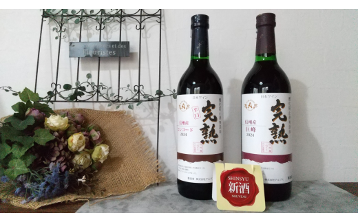 アルプスワイン ヌーボー コンコード(辛口)&巨峰2本セット | お酒 酒 おさけ ワイン ヌーボー コンコード 長野県 塩尻市