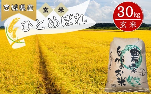 【令和6年産】【新米】 ひとめぼれ（玄米）30kg 宮城県 東松島市 ヒトメボレ 米 玄米 お米 おこめ オンラインワンストップ 自治体マイページ P 1209472 - 宮城県東松島市