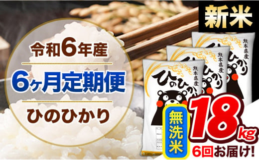 【6ヶ月定期便】令和6年産 新米 定期 無洗米便 ひのひかり 18kg 《申込み翌月から発送》令和6年産 熊本県産 ふるさと納税 精米 ひの 米 こめ ふるさとのうぜい ヒノヒカリ コメ 熊本米 ひのもり 1569323 - 熊本県玉東町