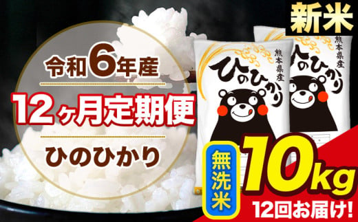 令和6年産 新米【12ヶ月定期便】ひのひかり 無洗米 10kg 5kg×2袋 計12回お届け 熊本県産 こめ コメ 白米 精米 荒尾市 ひの 米 定期 《お申込み月の翌月から出荷開始》 1214212 - 熊本県荒尾市