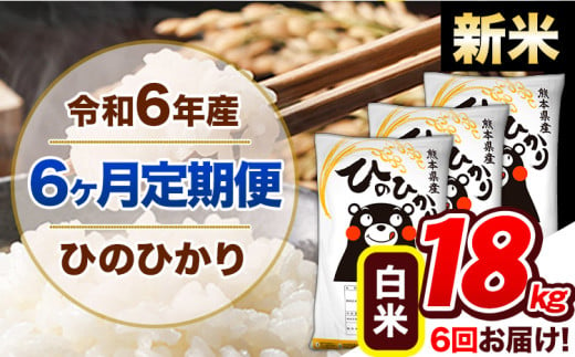 【6ヶ月定期便】令和6年産 新米 定期便 ひのひかり 18kg 《申込み翌月から発送》令和6年産 熊本県産 ふるさと納税 白米 精米 ひの 米 こめ ふるさとのうぜい ヒノヒカリ コメ 熊本米 ひのもり 1569322 - 熊本県玉東町