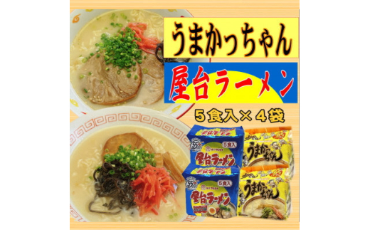 九州の味豚骨ラーメン2種×10食セット(うまかっちゃん10食・屋台ラーメン10食:計20食)大牟田市【1547265】 1570138 - 福岡県大牟田市