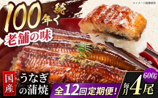 【12回定期便】 鰻蒲焼 4本セット パック 御嵩町 / 鰻 季節料理 魚邦 [AVBH019]