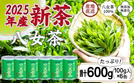2025年産 八女茶 八十八夜新茶 産地の香りを閉じ込めたお茶の缶詰 100g×6缶 <岩崎園製茶> 605061 - 福岡県八女市