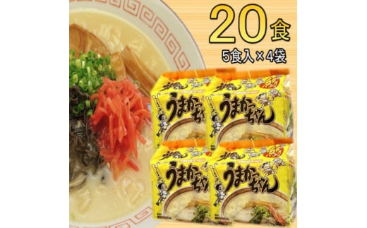 九州の味　豚骨ラーメン　うまかっちゃん　20食セット(5食×4袋)(大牟田市)【1547219】 1570131 - 福岡県大牟田市