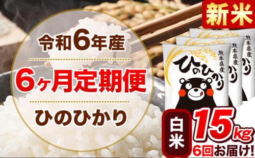 令和6年産新米 【6ヵ月定期便】 白米 ひのひかり 定期便 15kg 5kg×3袋《お申込み翌月から出荷開始》 熊本県産 精米 ひの 米 こめ ヒノヒカリ コメ お米 1582171 - 熊本県津奈木町