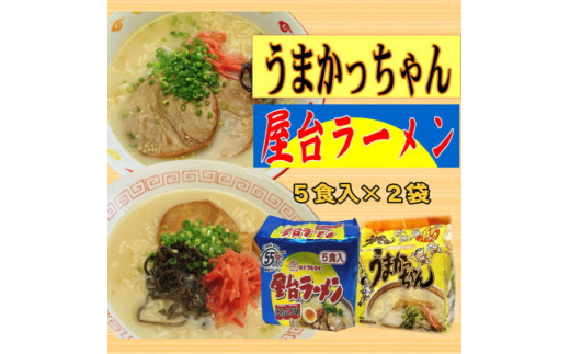 九州の味　豚骨ラーメン2種×5食セット(合計10食)(うまかっちゃん5食・屋台ラーメン5食)大牟田市【1547245】 1570137 - 福岡県大牟田市