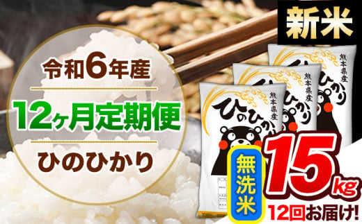 【12ヶ月定期便】令和6年産 新米 定期便 無洗米 ひのひかり 15kg 《申込み翌月から発送》令和6年産 熊本県産 ふるさと納税 精米 ひの 米 こめ ふるさとのうぜい ヒノヒカリ コメ 熊本米 ひのもり 1569298 - 熊本県玉東町