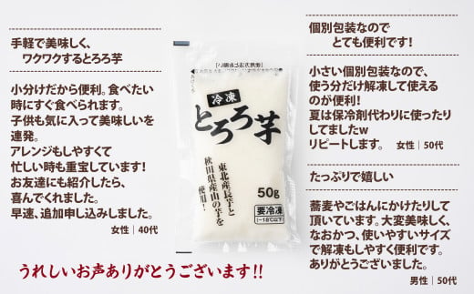 秋田県大館市のふるさと納税 ご飯にかけるとちょうどいい！ 冷凍とろろ2キロセット（50g×40袋） 70P3206