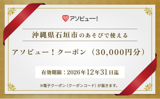 【石垣市】アソビュー！ふるさと納税クーポン（30,000円分） 1581004 - 沖縄県石垣市