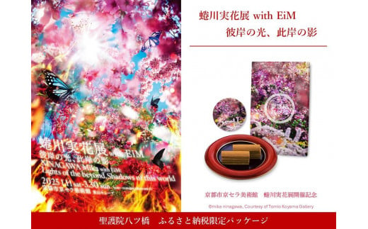 【ふるさと納税限定・蜷川実花展開催記念】京都市美術館蜷川実花展入場券＆聖護院八ツ橋限定パッケージ(24枚入り) ［ 京都 美術館 蜷川実花 関西過去最大規模 個展 限定 聖護院八ツ橋 八ツ橋 和菓子 京セラ美術館 ステッカー ふるさと納税 ］ 1547078 - 京都府京都市